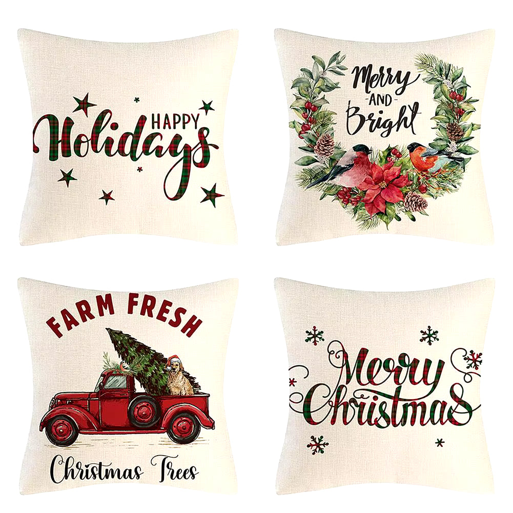 Christmas Throw Pillow Cases (4PCS set, many different prints!)