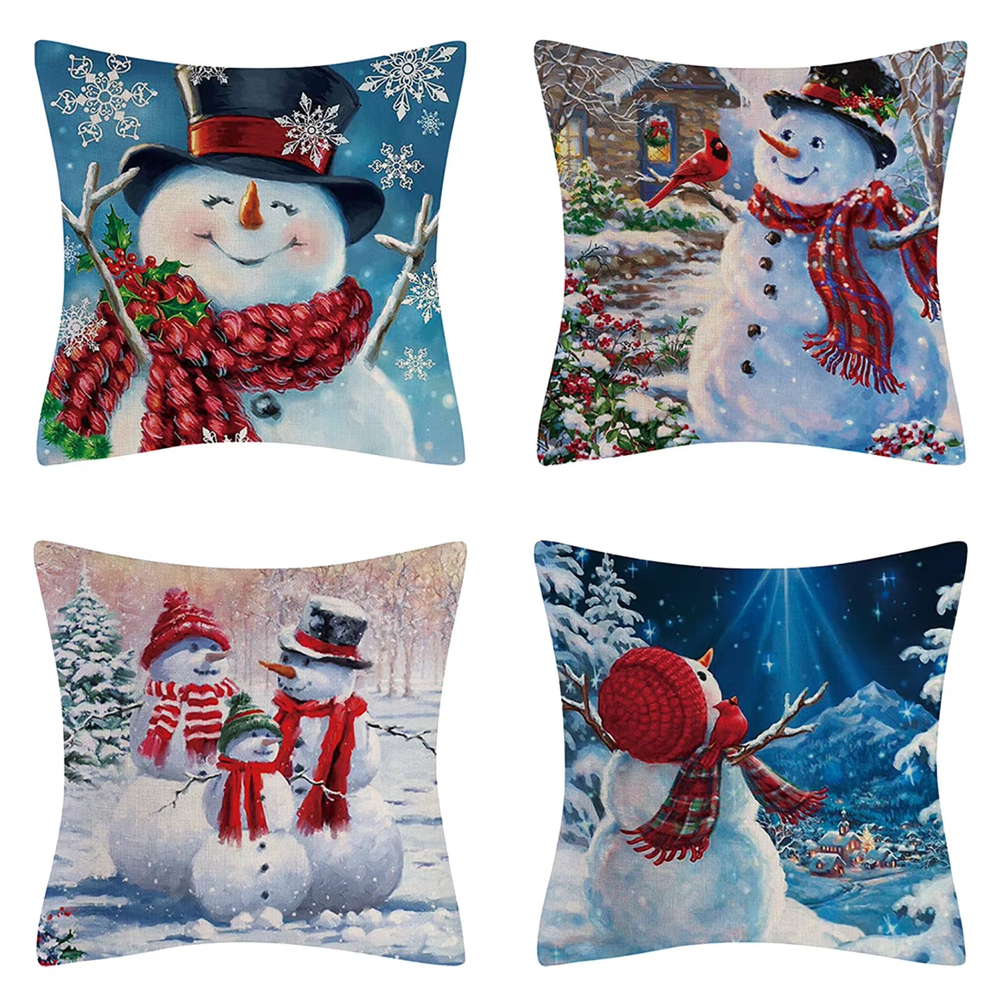 Christmas Throw Pillow Cases (4PCS set, many different prints!)