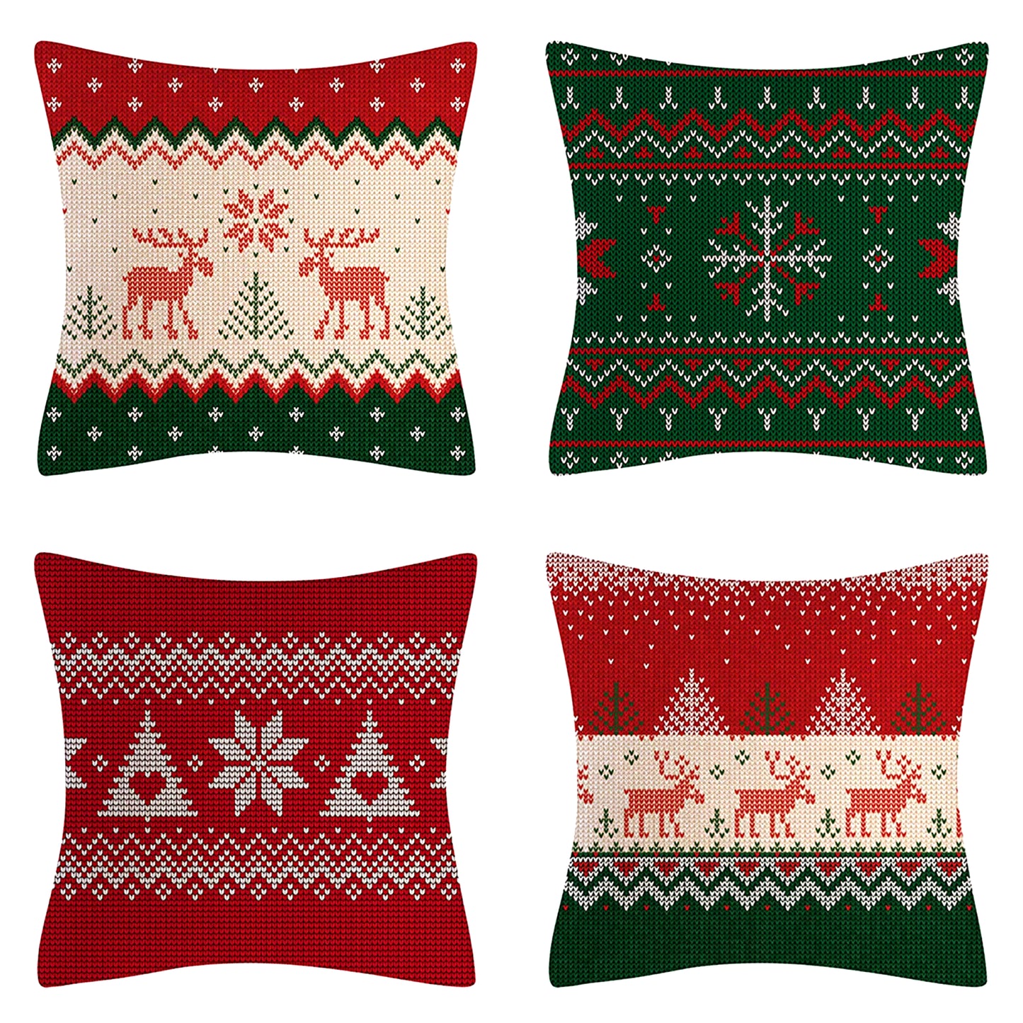 Christmas Throw Pillow Cases (4PCS set, many different prints!)