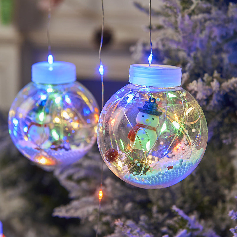 Christmas Glowing Balls with filling (garland of 10 balls, LED)