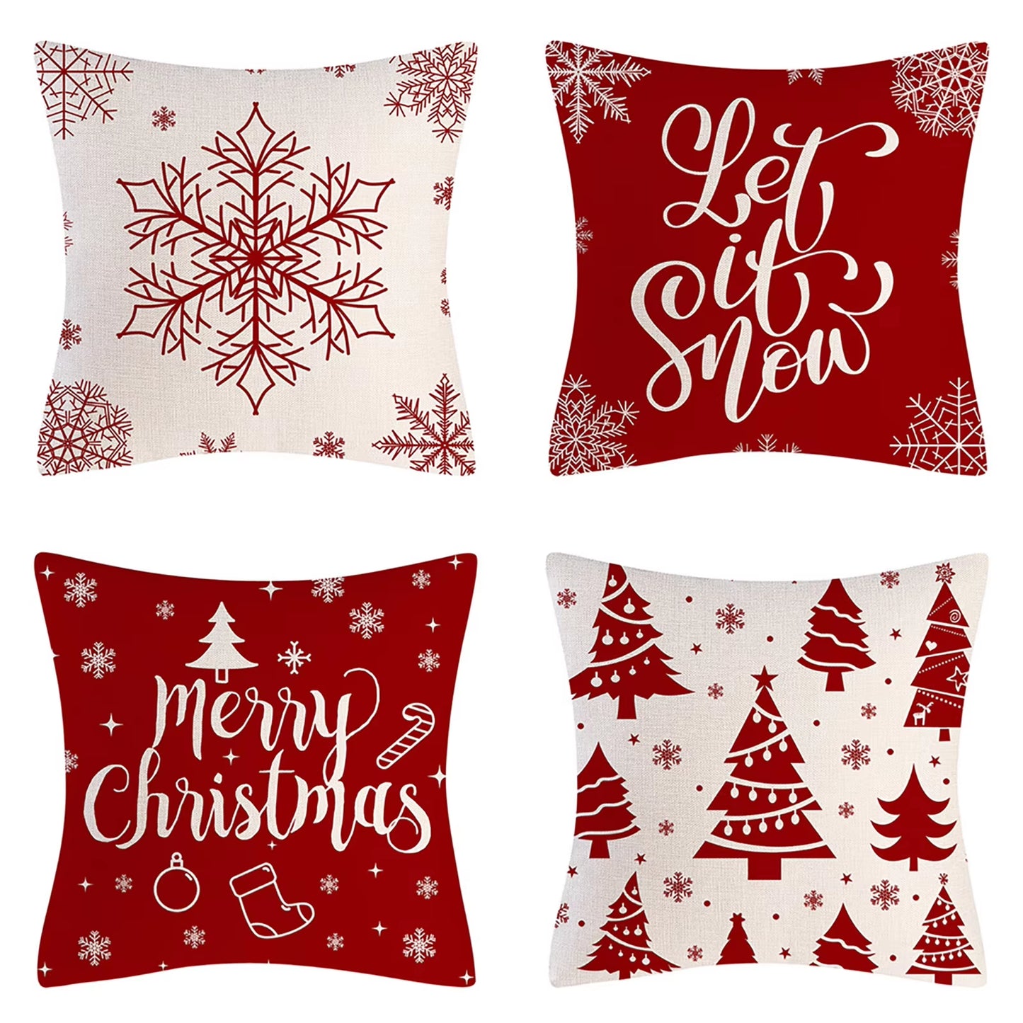 Christmas Throw Pillow Cases (4PCS set, many different prints!)