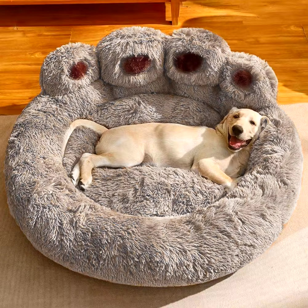 Paw-Shaped Plush Pet Bed