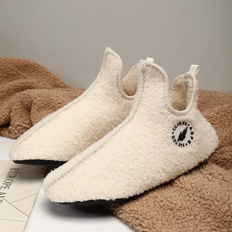 Winter Slippers Men Couples Slippers Non-Slip Warm Women and Men Slipper Indoor Soft Shoes Comfortable Flat Home Cotton Shoe