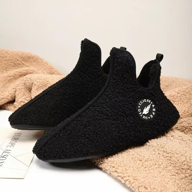 Winter Slippers Men Couples Slippers Non-Slip Warm Women and Men Slipper Indoor Soft Shoes Comfortable Flat Home Cotton Shoe