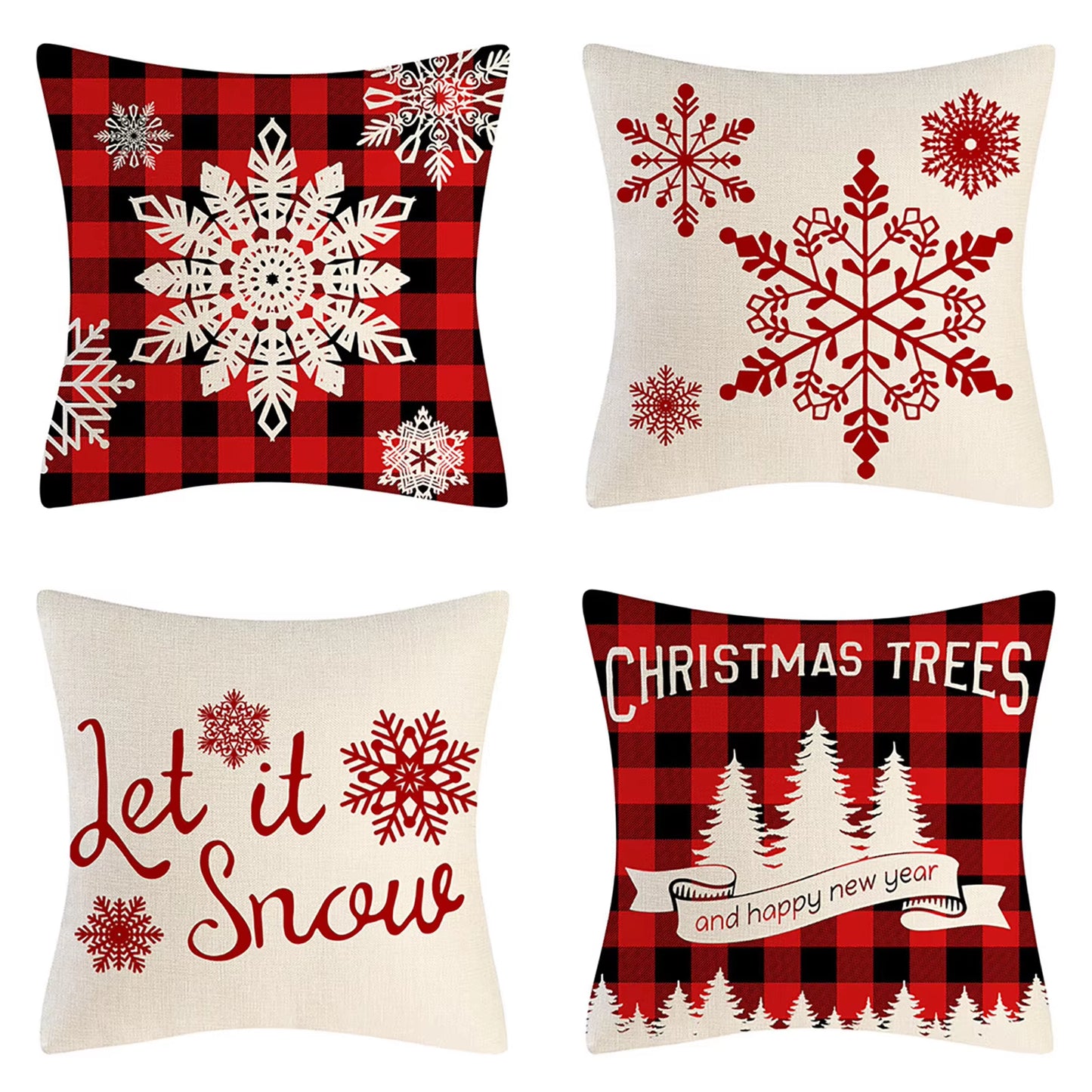 Christmas Throw Pillow Cases (4PCS set, many different prints!)