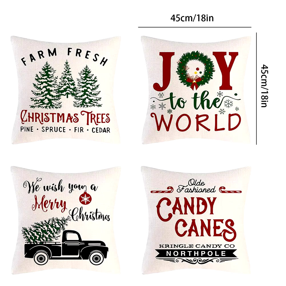 Christmas Throw Pillow Cases (4PCS set, many different prints!)