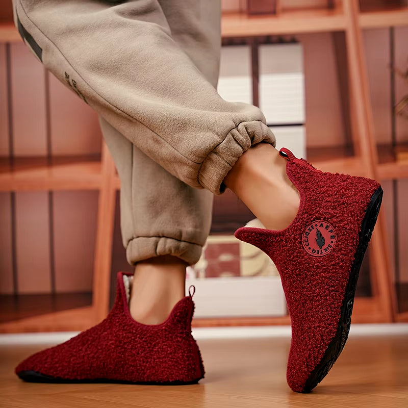 Winter Slippers Men Couples Slippers Non-Slip Warm Women and Men Slipper Indoor Soft Shoes Comfortable Flat Home Cotton Shoe