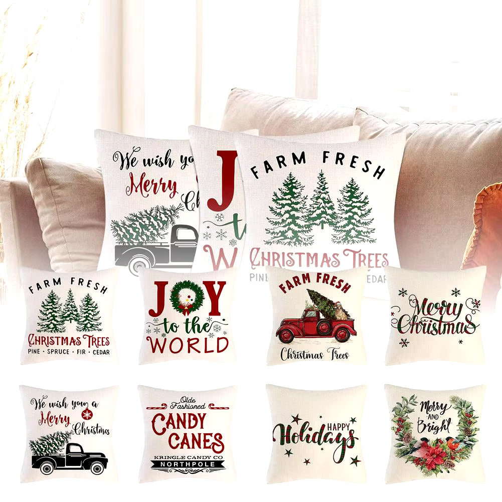 Christmas Throw Pillow Cases (4PCS set, many different prints!)