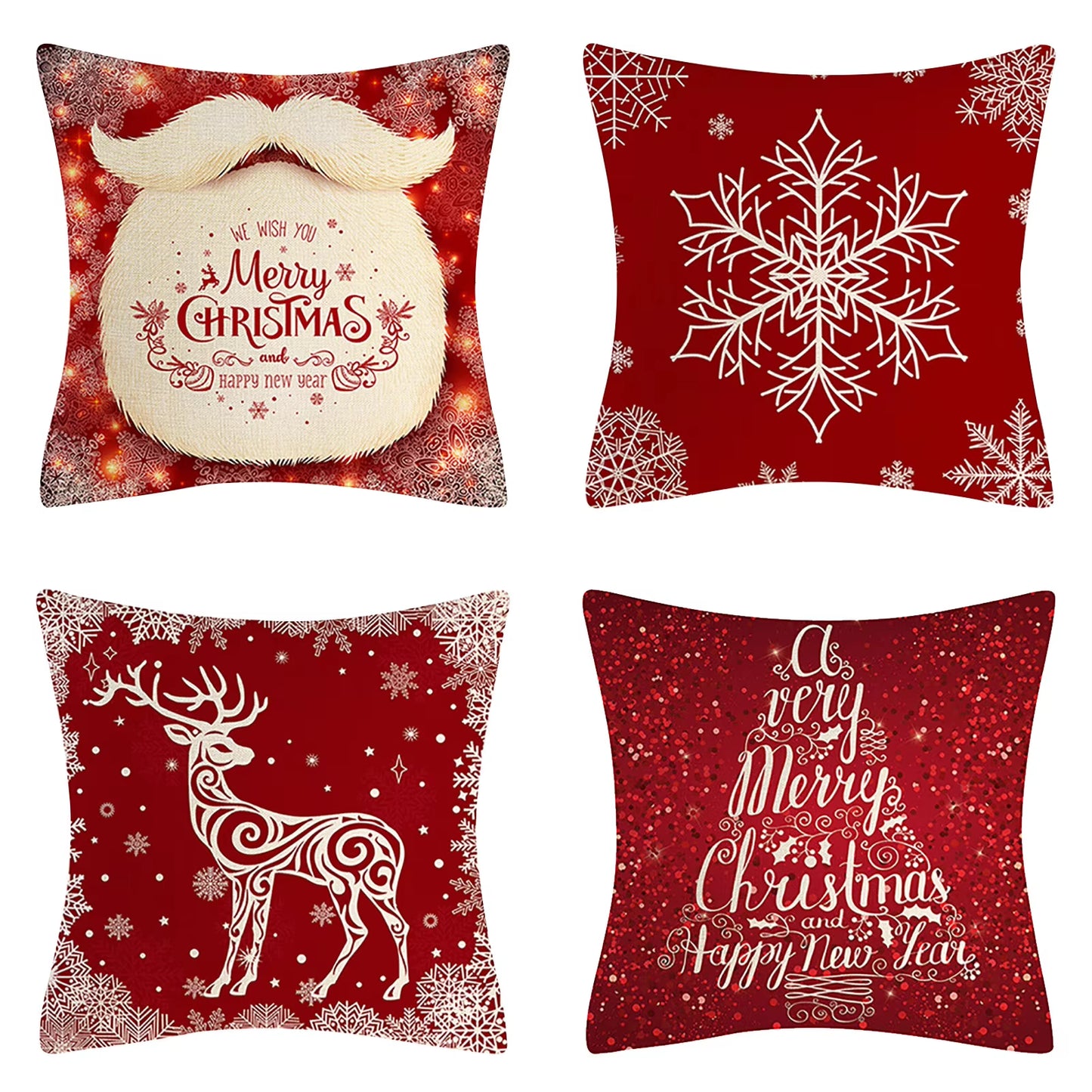 Christmas Throw Pillow Cases (4PCS set, many different prints!)