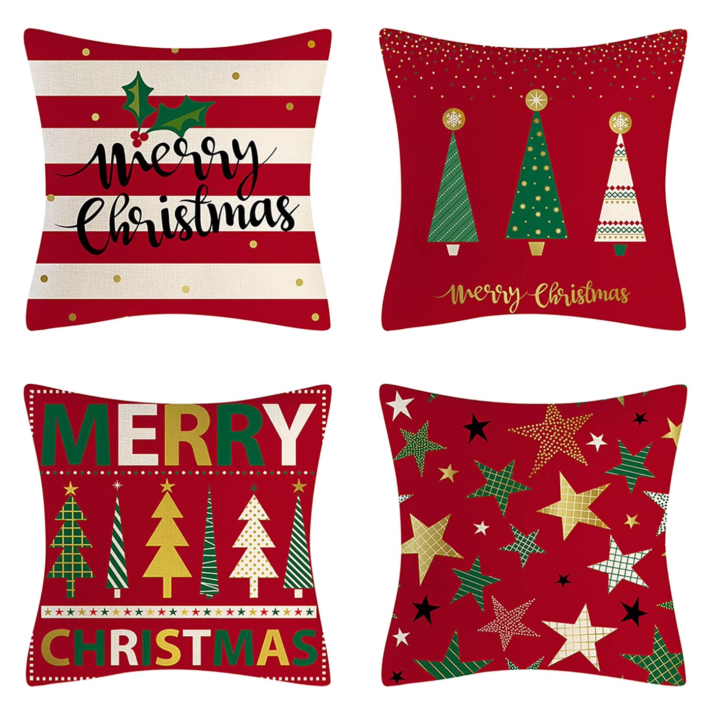 Christmas Throw Pillow Cases (4PCS set, many different prints!)