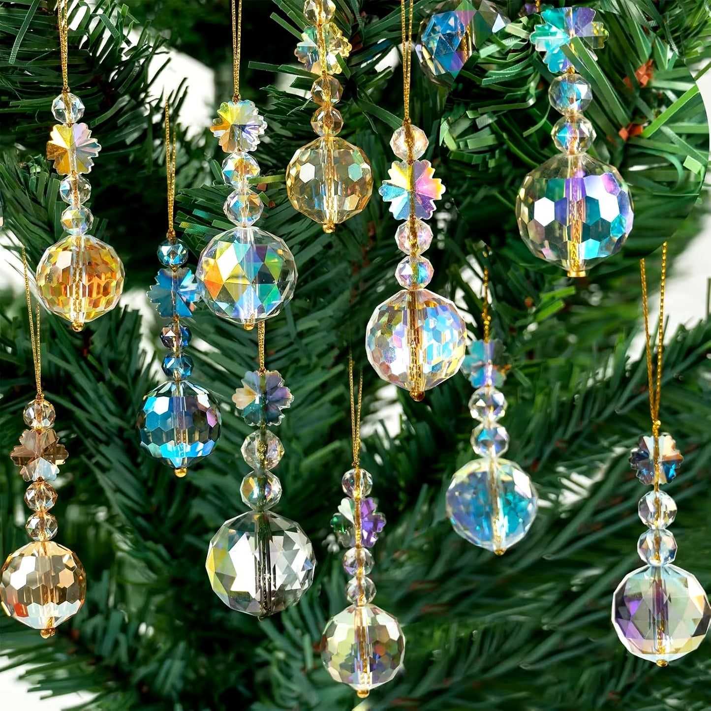 Christmas elegant prism balls (set of 12PCS)