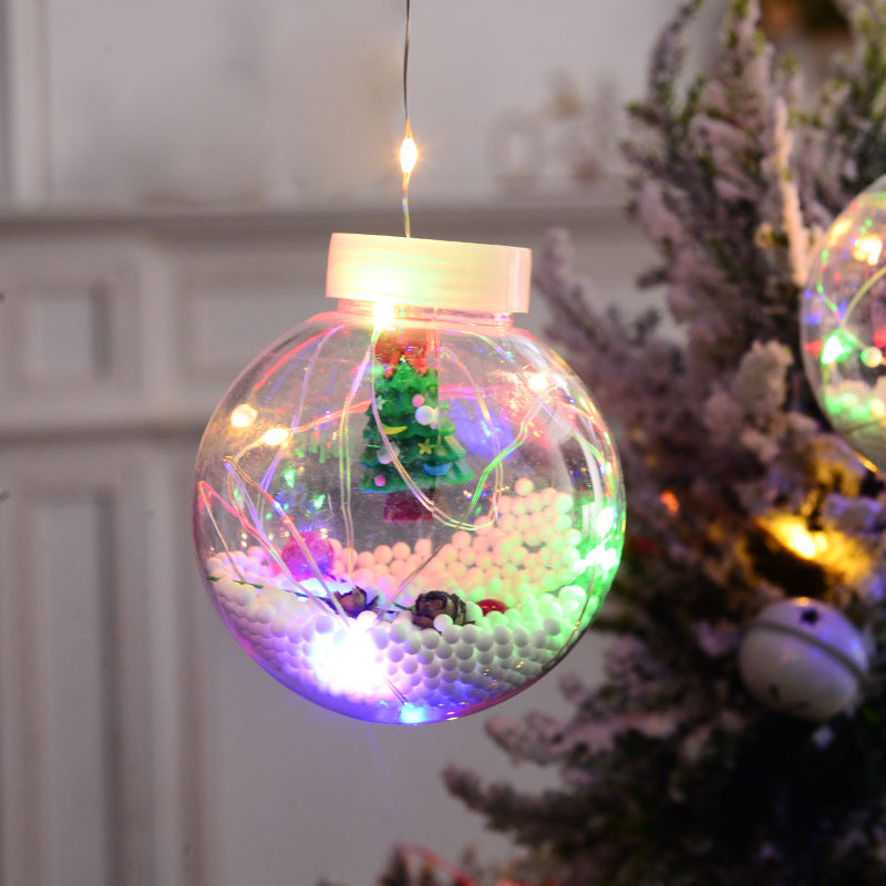 Christmas Glowing Balls with filling (garland of 10 balls, LED)