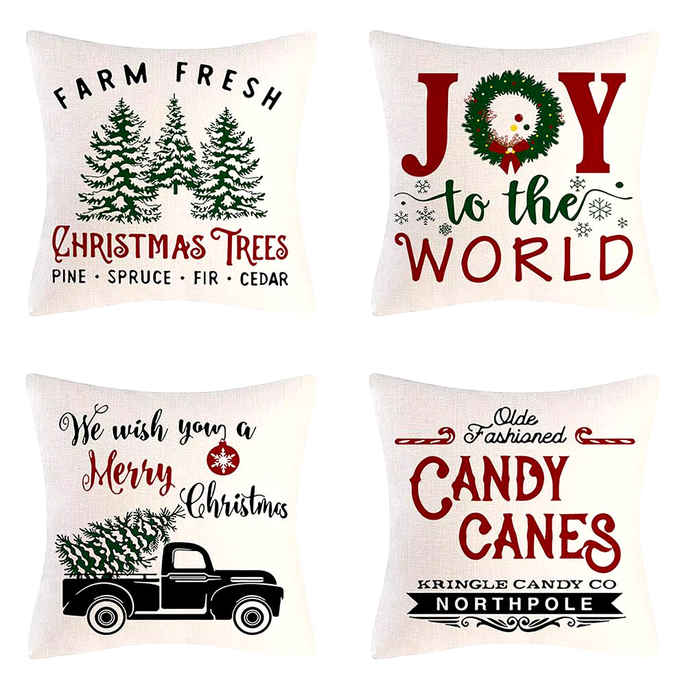 Christmas Throw Pillow Cases (4PCS set, many different prints!)